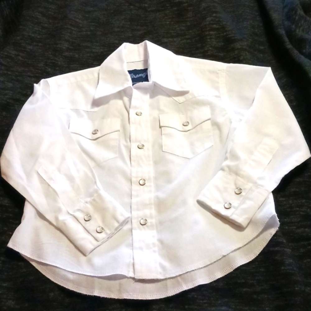 Wrangler Pearl Snap Shirt White size Small  3-4